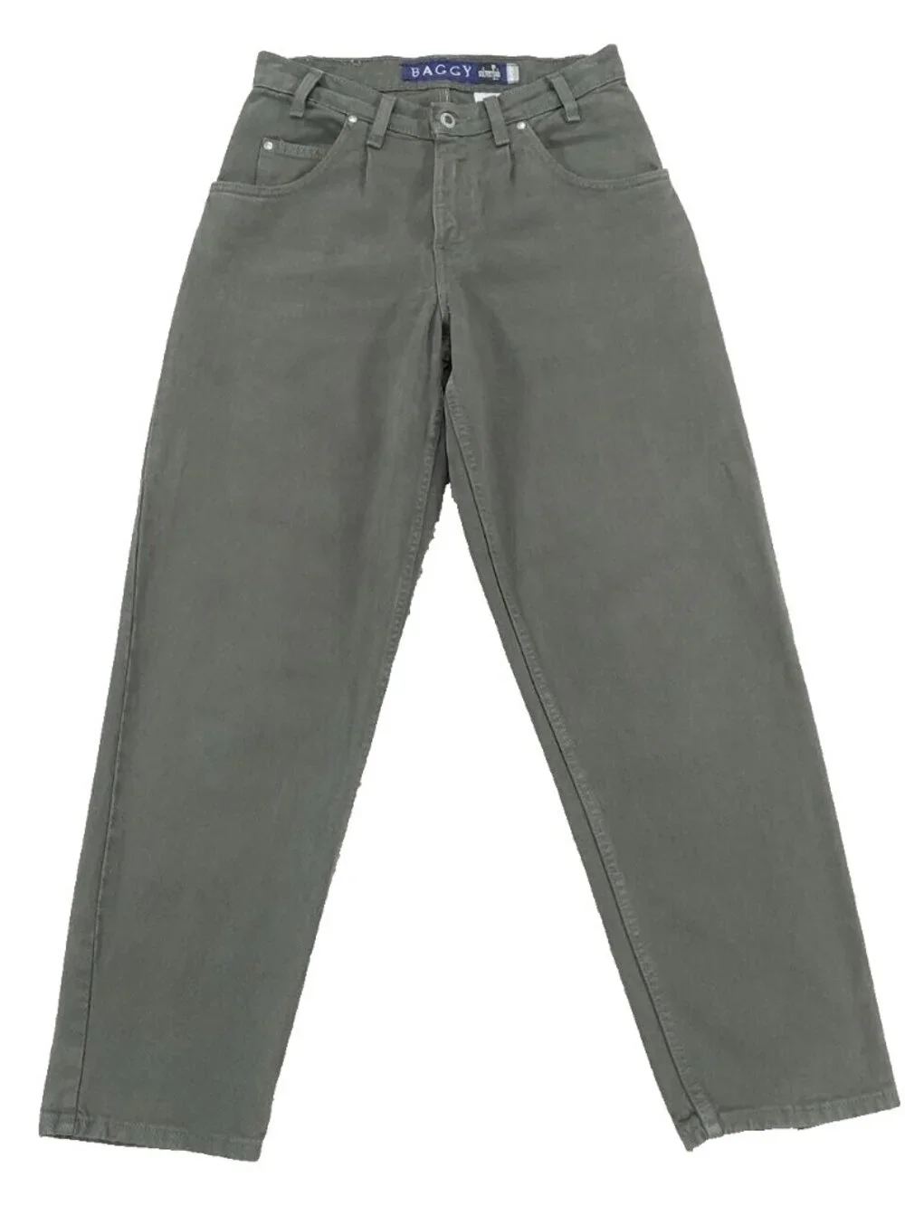 Vintage 90s Levi's Baggy SilverTab Jeans 29x30, Pleated Relaxed Fit, Olive Grey